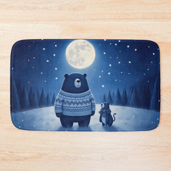 Item preview, Quiet Night Friends – Whimsical Bear and Mouse Under the Full Moon designed and sold by Whimsical Hug.