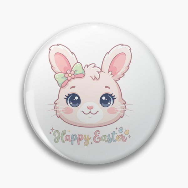 Item preview, Cute Bunny Face Happy Easter Kawaii Sticker | Adorable Rabbit Close Up | Pastel Easter Bunny Design designed and sold by pixelandpalette.