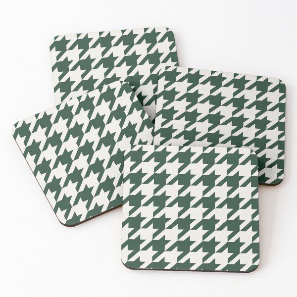 Item preview, Green And Cream Houndstooth Pattern designed and sold by pattern-archive.