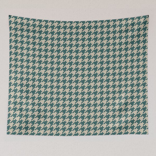 Item preview, Teal And Beige Houndstooth Pattern designed and sold by pattern-archive.