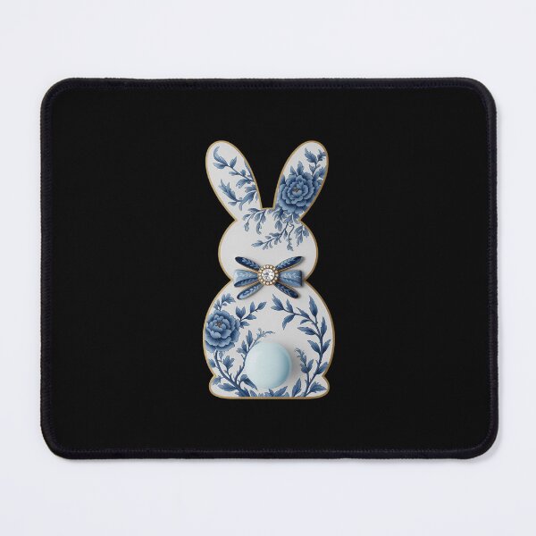 Item preview, Cute Easter Toile Chinoiserie Blue Floral Bunny Coquette Bow designed and sold by EllenJast.