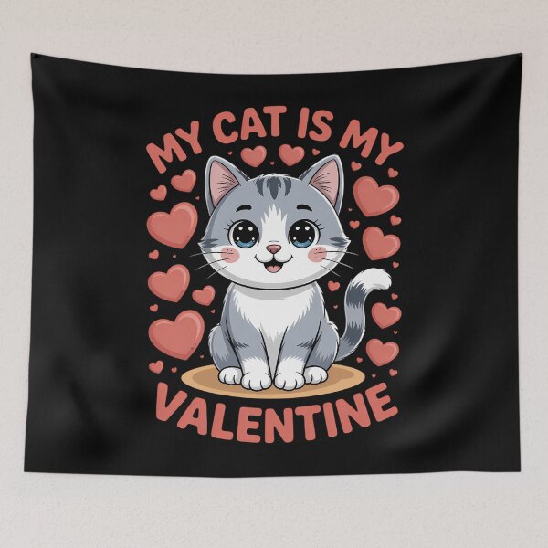 Item preview, Cute Cat, My Cat Is My Valentine, single for valentines designed and sold by EllenJast.