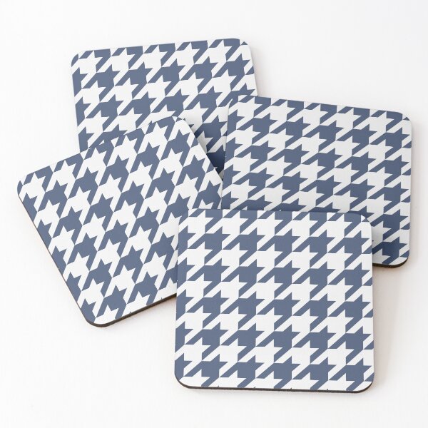 Item preview, White And Blue Houndstooth Pattern designed and sold by pattern-archive.
