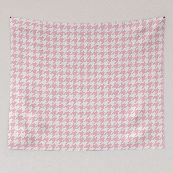 Item preview, White And Blush Houndstooth Pattern designed and sold by pattern-archive.