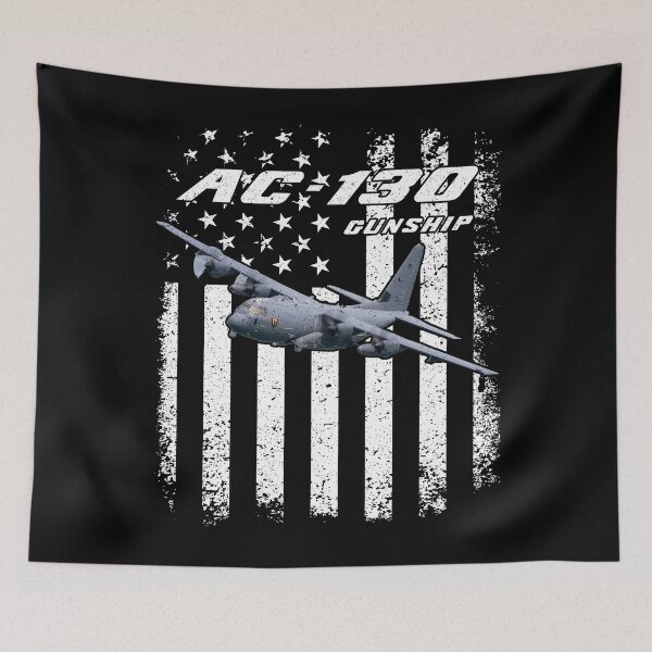 Item preview, AC-130 Gunship American Flag Military Aviation Shirt designed and sold by Emberglowo.