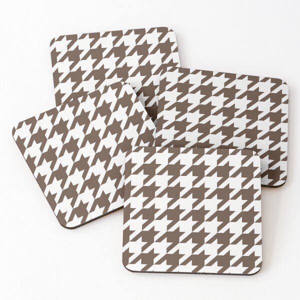 Item preview, White And Brown Houndstooth Pattern designed and sold by pattern-archive.
