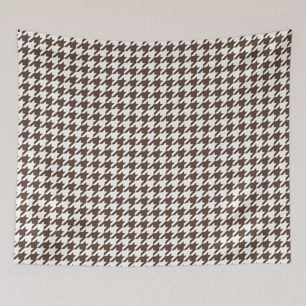 Item preview, White And Brown Houndstooth Pattern designed and sold by pattern-archive.