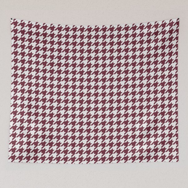 Item preview, White And Burgundy Houndstooth Pattern designed and sold by pattern-archive.