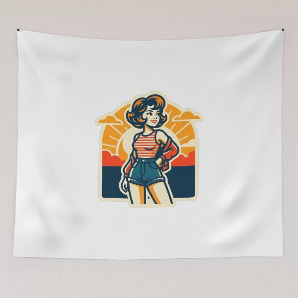 Item preview, HQ Pretty Girls Retro Dawn Scene designed and sold by ABArtByAlexST.