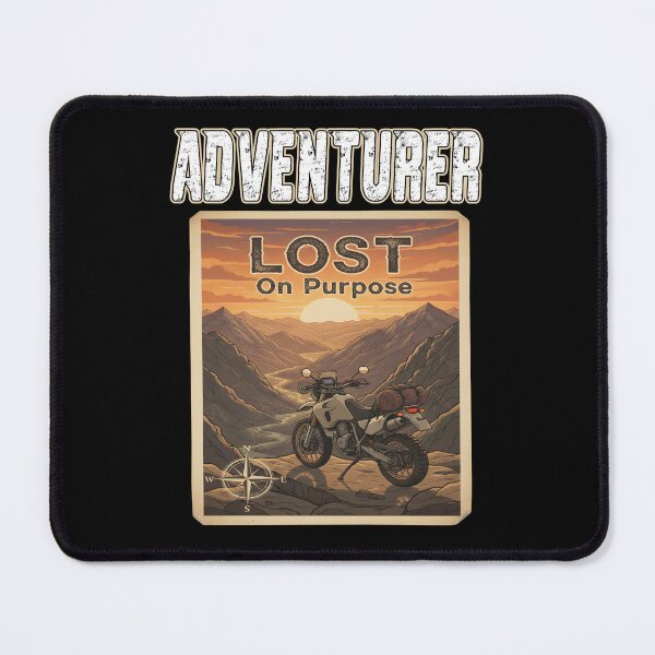 Item preview, Adventurer Lost On Purpose Adventure Motorcycle Touring Motorbike Rider Mountain Sunset motorcycle lover adventures designed and sold by Jt41.