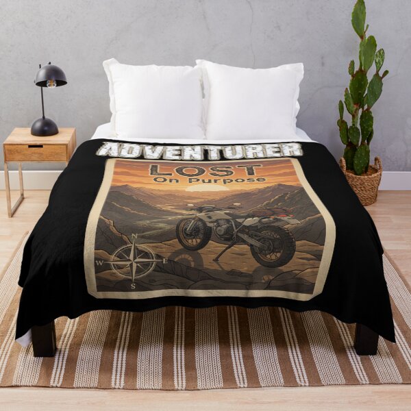 Item preview, Adventurer Lost On Purpose Adventure Motorcycle Touring Motorbike Rider Mountain Sunset motorcycle lover adventures designed and sold by Jt41.