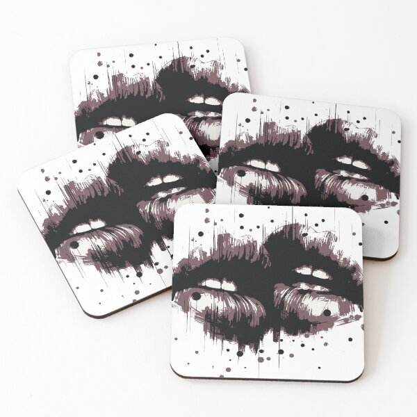 Item preview, A bold black-ink sketch of lips releasing a burst of bright, multicolored hearts, conveying love, passion, and playful artistic energy5 designed and sold by Dejbar.