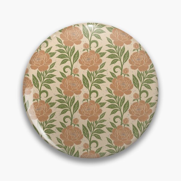 Item preview, Medium scale of Terracotta Peony Botanical Pattern Cream Background Earthy Floral designed and sold by DColourMuse.