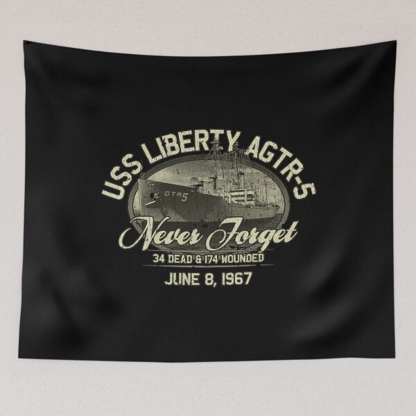Item preview, USS Liberty AGTR-5 Never Forget Military Memorial Shirt designed and sold by Emberglowo.