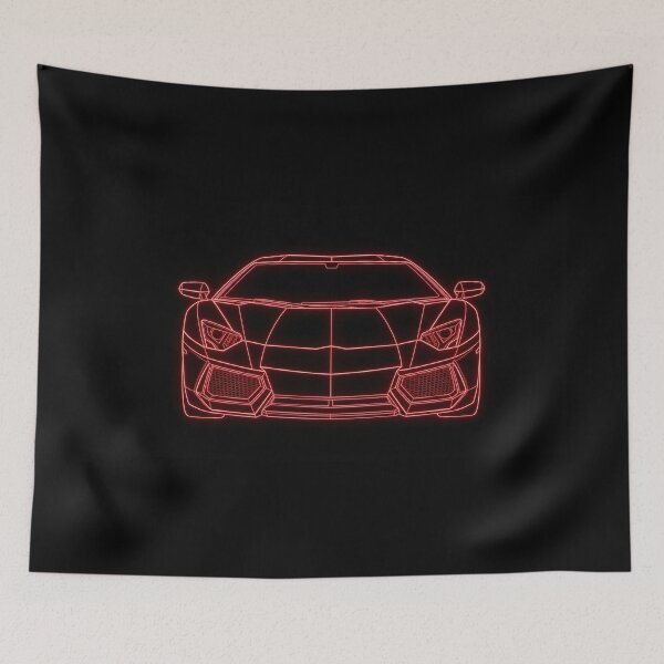Item preview, Iconic Italian V12 Raging Bull Supercar Cyberpunk Outline designed and sold by KeremYurtseven.