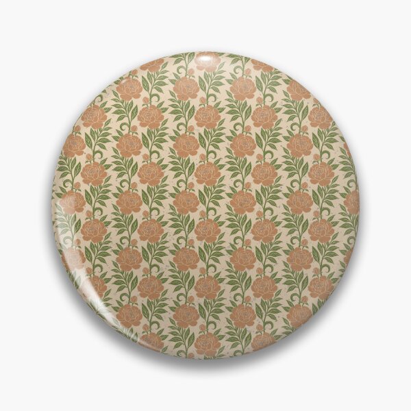 Item preview, Small scale of Terracotta Peony Botanical Pattern Cream Background Earthy Floral designed and sold by DColourMuse.