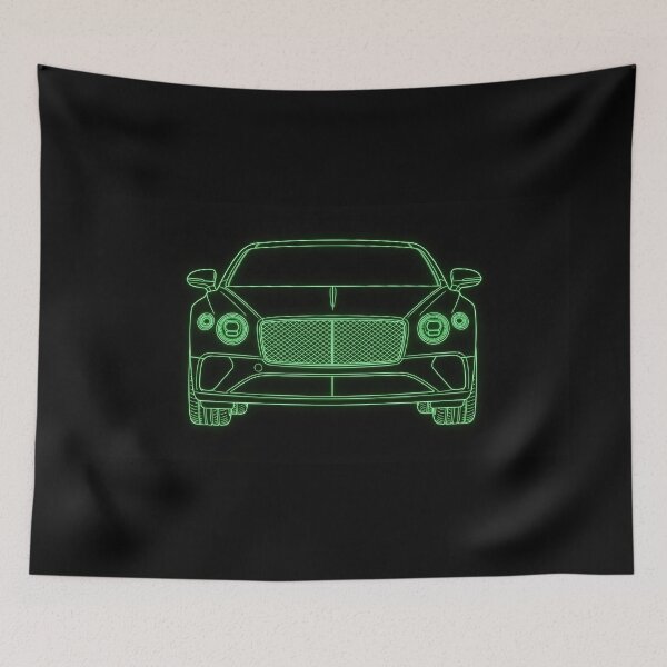 Item preview, British W12 Luxury Grand Tourer Neon Blueprint Design designed and sold by KeremYurtseven.