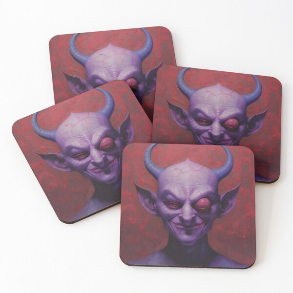 Item preview, Creepy Devil Portrait – Dark Horror Aesthetic Spooky Wall Art Poster designed and sold by ArtFireGallery.