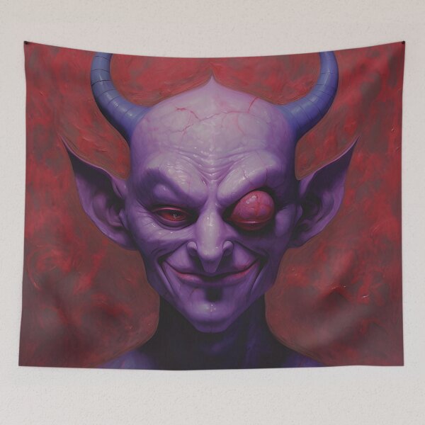 Item preview, Creepy Devil Portrait – Dark Horror Aesthetic Spooky Wall Art Poster designed and sold by ArtFireGallery.
