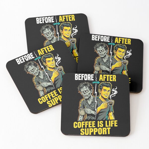 Item preview, Before After Coffee Zombie Transformation designed and sold by Quiet Chaos Club.