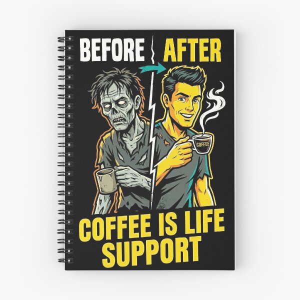 Item preview, Before After Coffee Zombie Transformation designed and sold by Quiet Chaos Club.