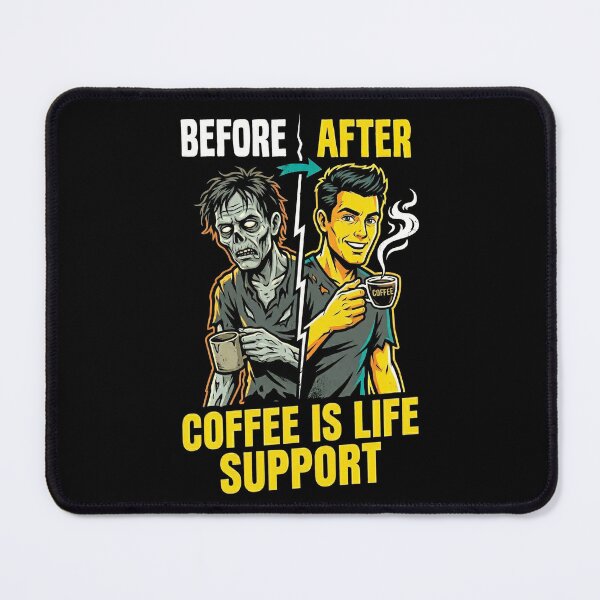 Item preview, Before After Coffee Zombie Transformation designed and sold by Quiet Chaos Club.