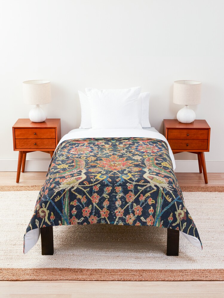 Alternate view of Kirman Vase Carpet Fragment Print Comforter