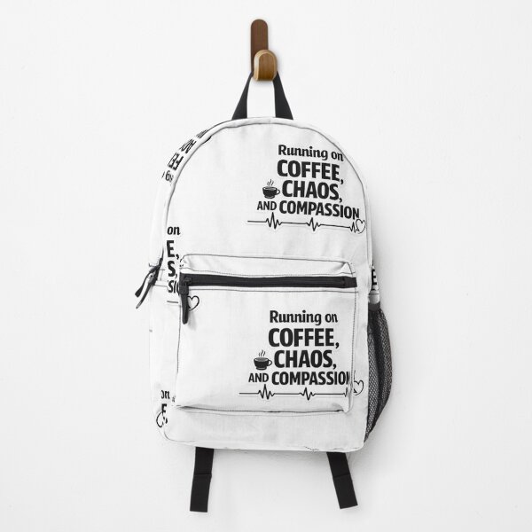 Item preview, Running on Coffee, Chaos, and Compassion – Nurse Humor Sticke designed and sold by mbmstores.