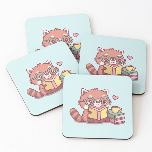 Item preview, Cute Red Panda With Glasses Reading A Book designed and sold by rustydoodle.