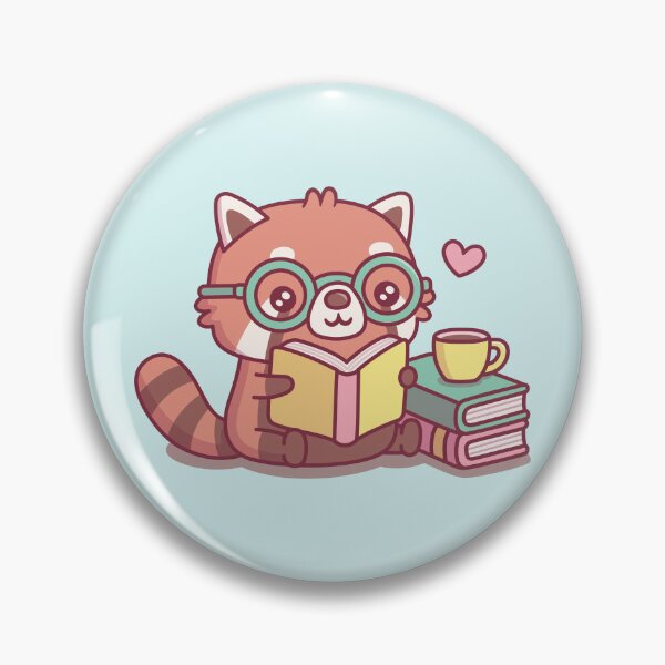 Item preview, Cute Red Panda With Glasses Reading A Book designed and sold by rustydoodle.