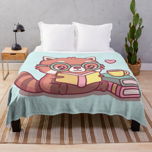 Item preview, Cute Red Panda With Glasses Reading A Book designed and sold by rustydoodle.