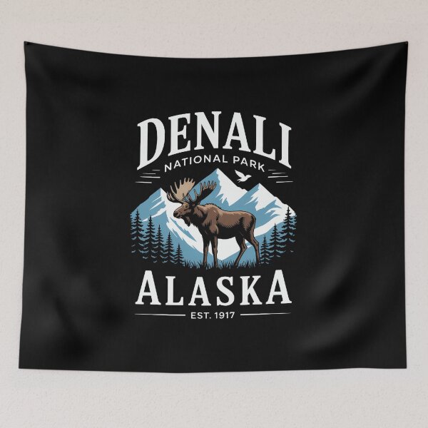 Item preview, Denali National Park Alaska Mountains Moose designed and sold by EllenJast.