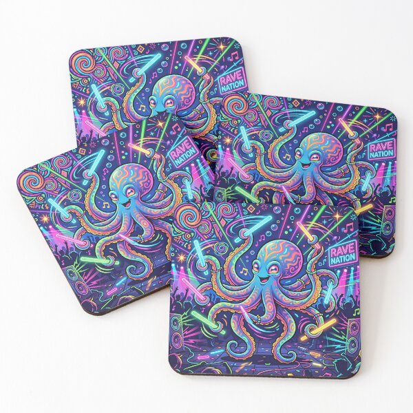 Item preview, Trippy Octopus Rave – Neon Tentacle Madness 1 designed and sold by RH Design Lab.