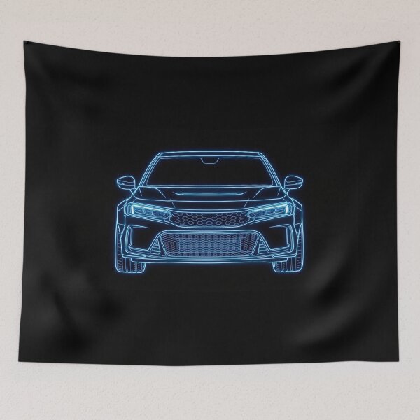 Item preview, Modern FWD Japanese Hot Hatch Track Weapon Glowing Neon designed and sold by KeremYurtseven.