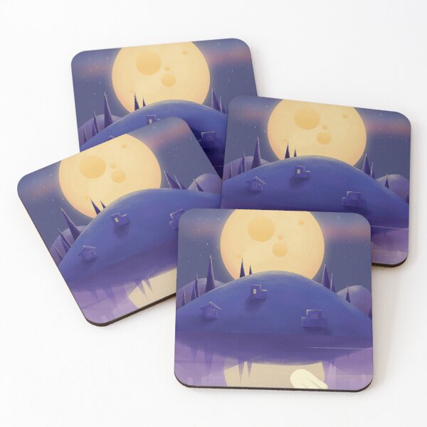 Item preview, Fantasy moon over hill Illustration designed and sold by Desikhanna123.
