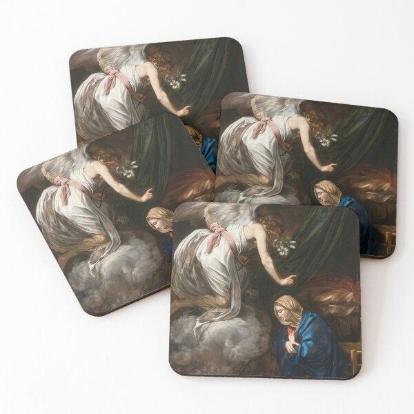 Item preview, Annunciation Caravaggio Baroque Religious Painting Angel Mary Scene designed and sold by TheSoulOfArt.
