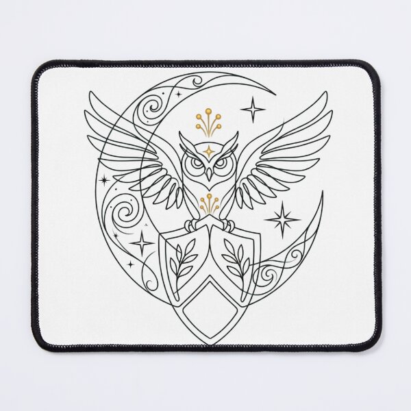Item preview, Minimalist One-Line Owl with Crescent Moon & Stars Art designed and sold by Siriusvibes.