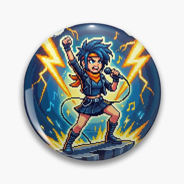 Item preview, UHD Retro Pixel Singer Thunder Art designed and sold by ABArtByAlexST.