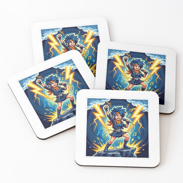 Item preview, UHD Retro Pixel Singer Thunder Art designed and sold by ABArtByAlexST.