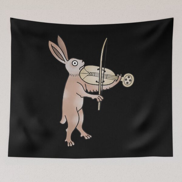 Item preview, Medieval Marginalia Rabbit Playing Fiddle designed and sold by vqlpzeutv73.