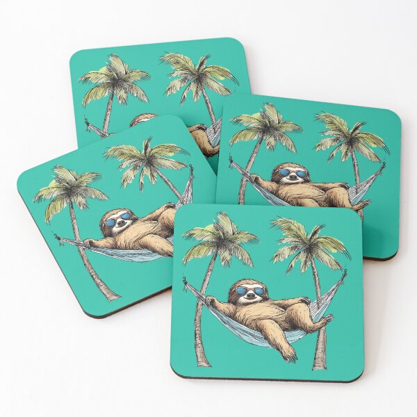 Item preview, Lazy Sloth Relaxing in Hammock, Funny Chill Animal, Tropical Vacation Vibes designed and sold by GoodMoodVibes.