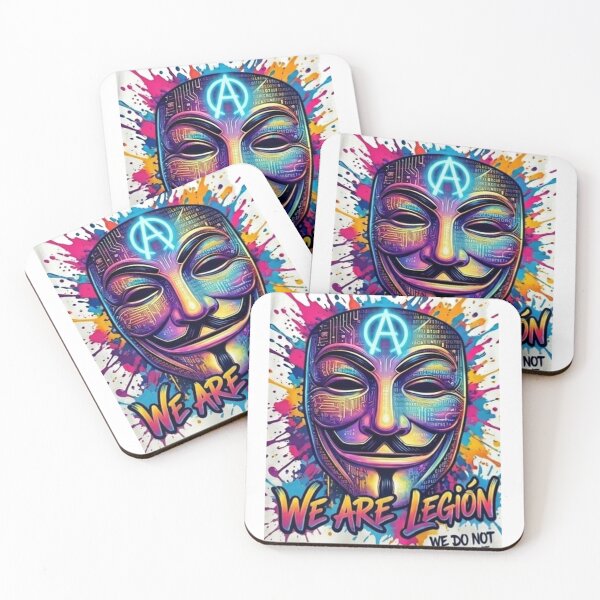 Item preview, We Are Legion (Neon Graffiti) | Anonymous Hacker Mask designed and sold by fraseslocas77.
