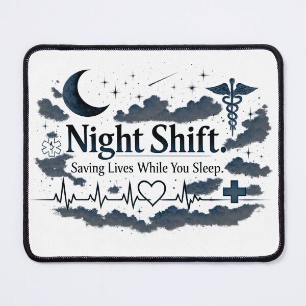 Item preview, Night Shift – Saving Lives While You Sleep Nurse Sticker designed and sold by mbmstores.