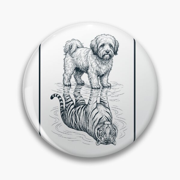 Item preview, Vintage Havanese Reflection Tiger Dog Lover designed and sold by DoodleTortle.