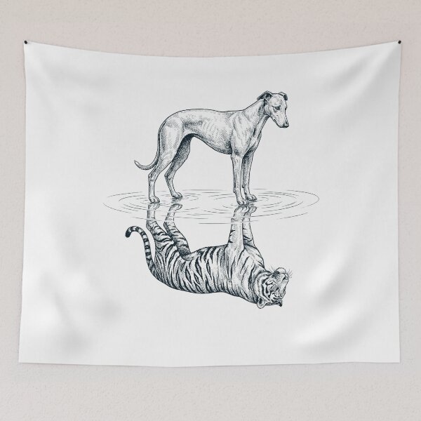 Item preview, Vintage Greyhound Reflection Tiger Dog Lover designed and sold by DoodleTortle.