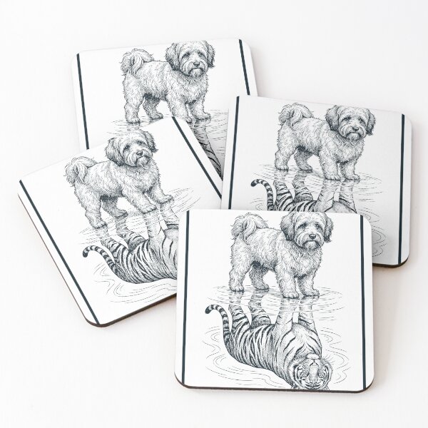 Item preview, Vintage Havanese Reflection Tiger Dog Lover designed and sold by DoodleTortle.