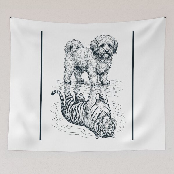 Item preview, Vintage Havanese Reflection Tiger Dog Lover designed and sold by DoodleTortle.