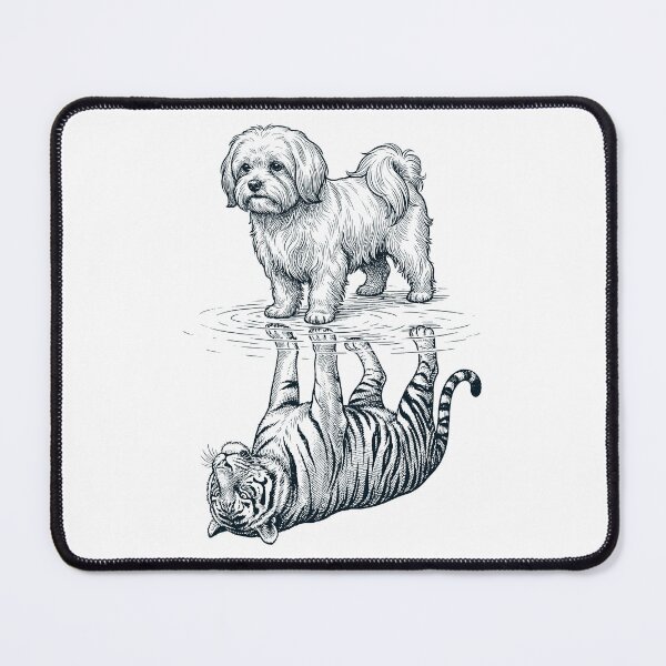 Item preview, Vintage Maltese Reflection Tiger Dog Lover designed and sold by DoodleTortle.