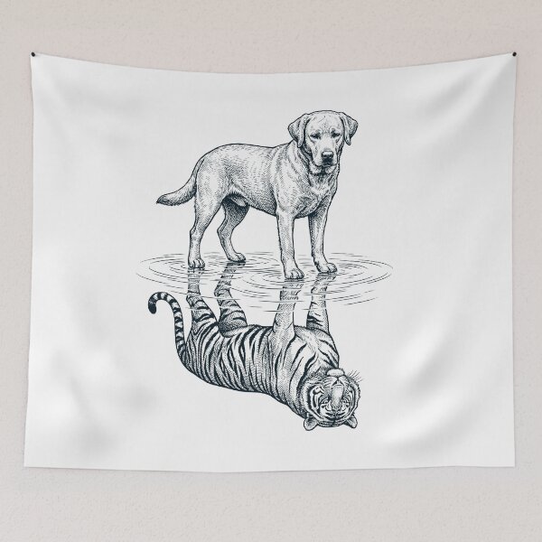 Item preview, Vintage Labrador Retriever Reflection Tiger Dog Lover designed and sold by DoodleTortle.