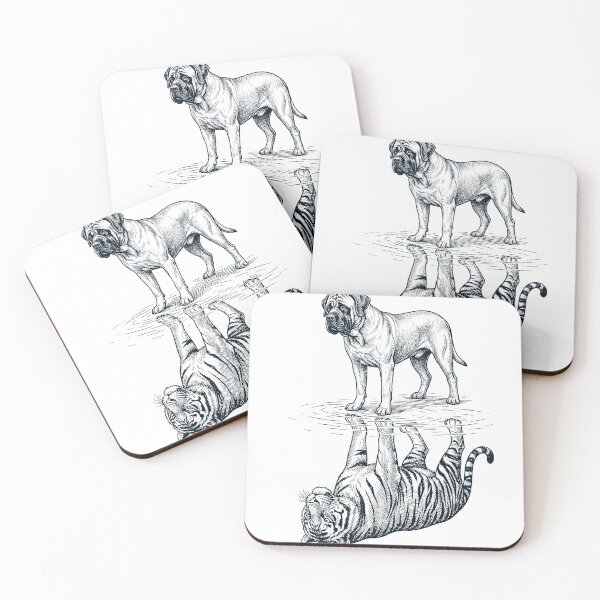Item preview, Vintage Mastiff Reflection Tiger Dog Lover designed and sold by DoodleTortle.